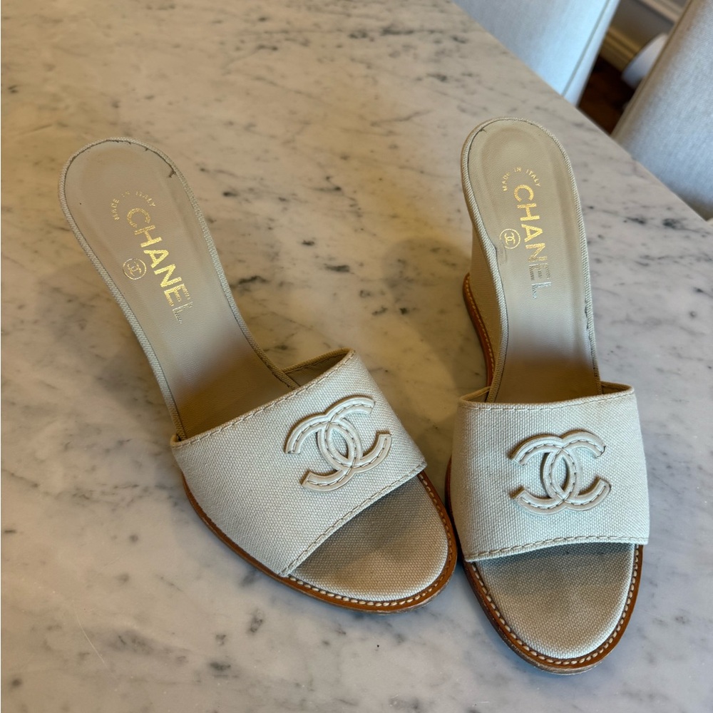 Chanel Wedge Platform Sandals